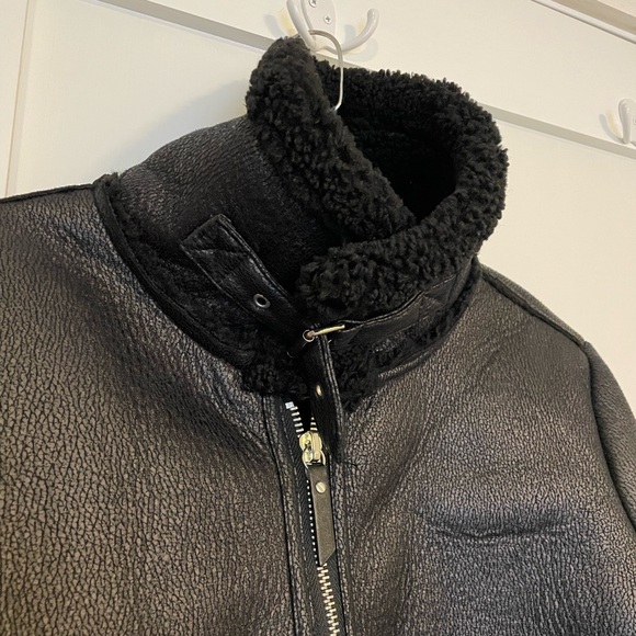 Zara Faux Shearling cropped moto jacket - Picture 5 of 5